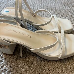 Sincerely Jules Cream Strappy Heels